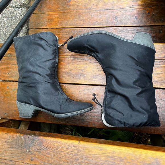 VINTAGE COBBIE CUDDLERS BLACK FAUX FUR LINED RAIN BOOTS SIZE 8 - Picture 11 of 14